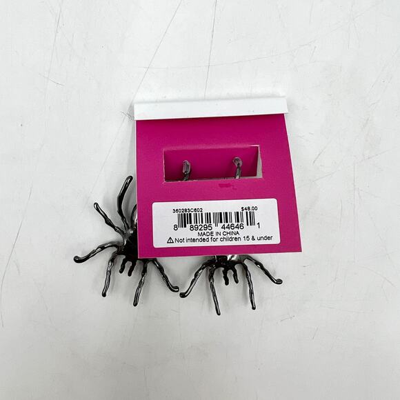 Betsey Johnson Spider Drop Earrings Pearl Halloween Red - Picture 3 of 4